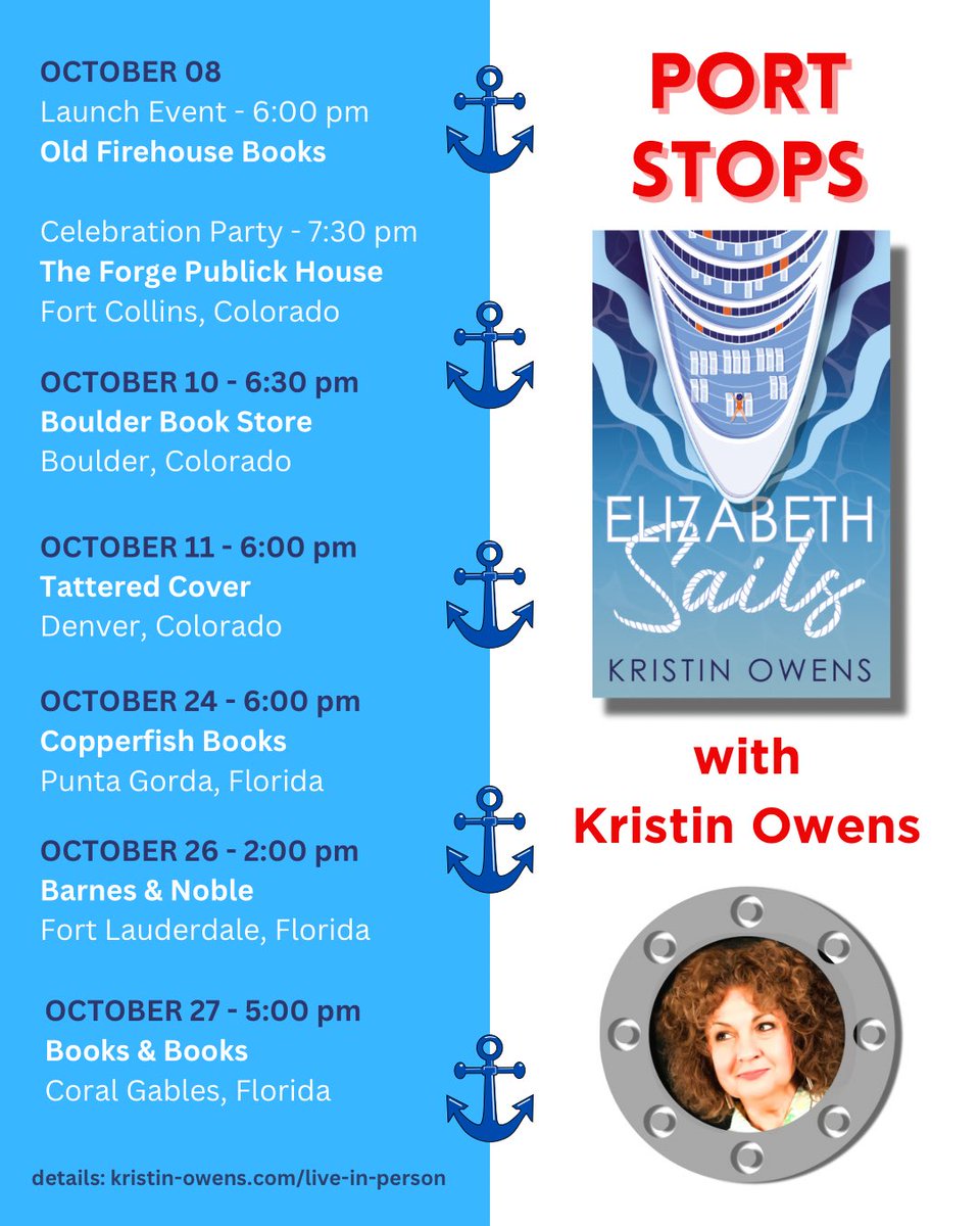 ELIZABETH SAILS is ready to launch! Join me at a port stop for signings, swag, and celebratory fun. 
#elizabethsails #debut2024 #BookTour @RAPubCollective <a href="/2024Debuts/">2024 Debuts</a> #cruise #cunard