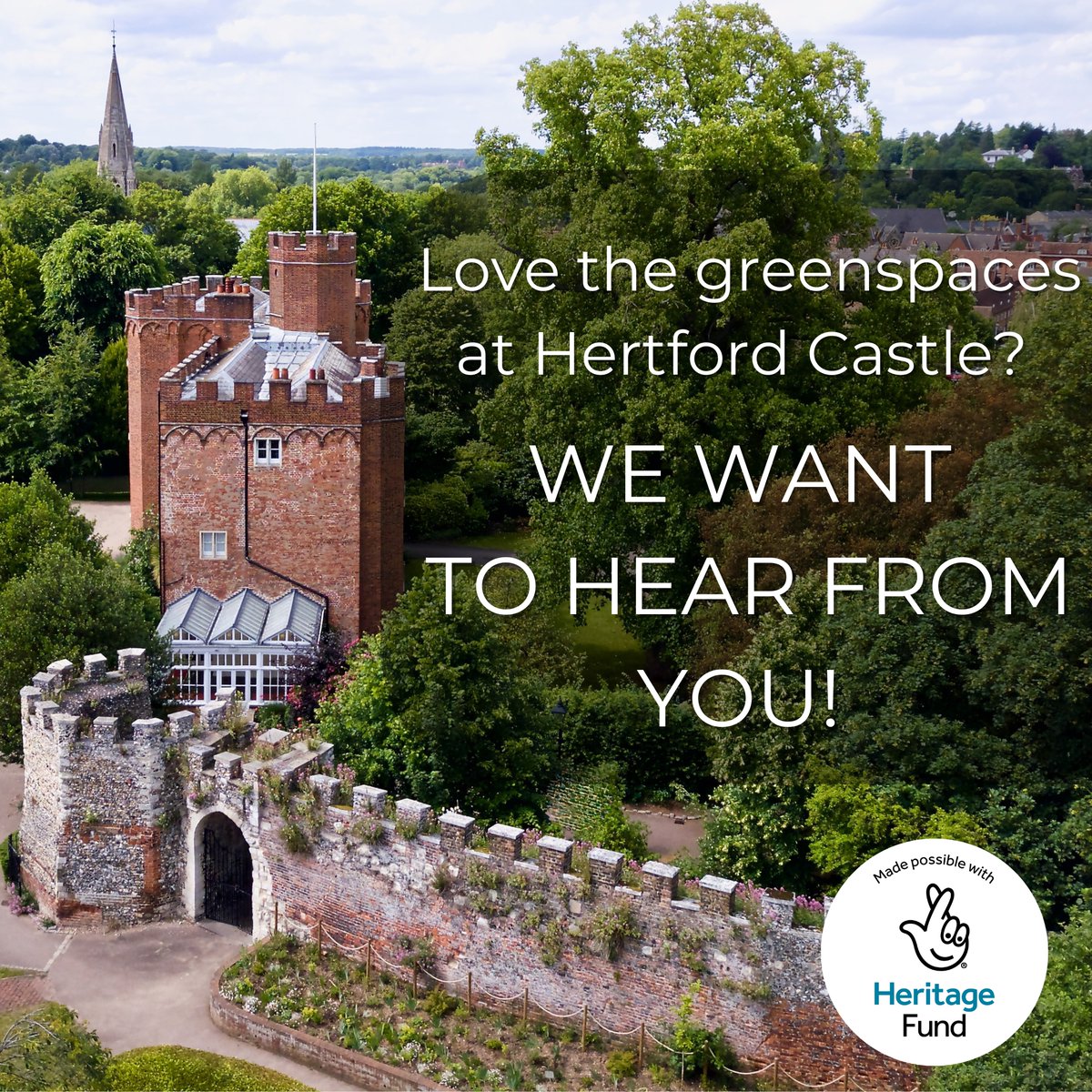 Have you completed Hertford Castle's #GreenspaceRenewal survey yet? 

We want to hear your opinion on elements of the grounds, like the children's play area, the paths and bridges on site, signage, safety, and much more!

Click the link and have your say!
surveymonkey.com/r/HTC_greenspa…