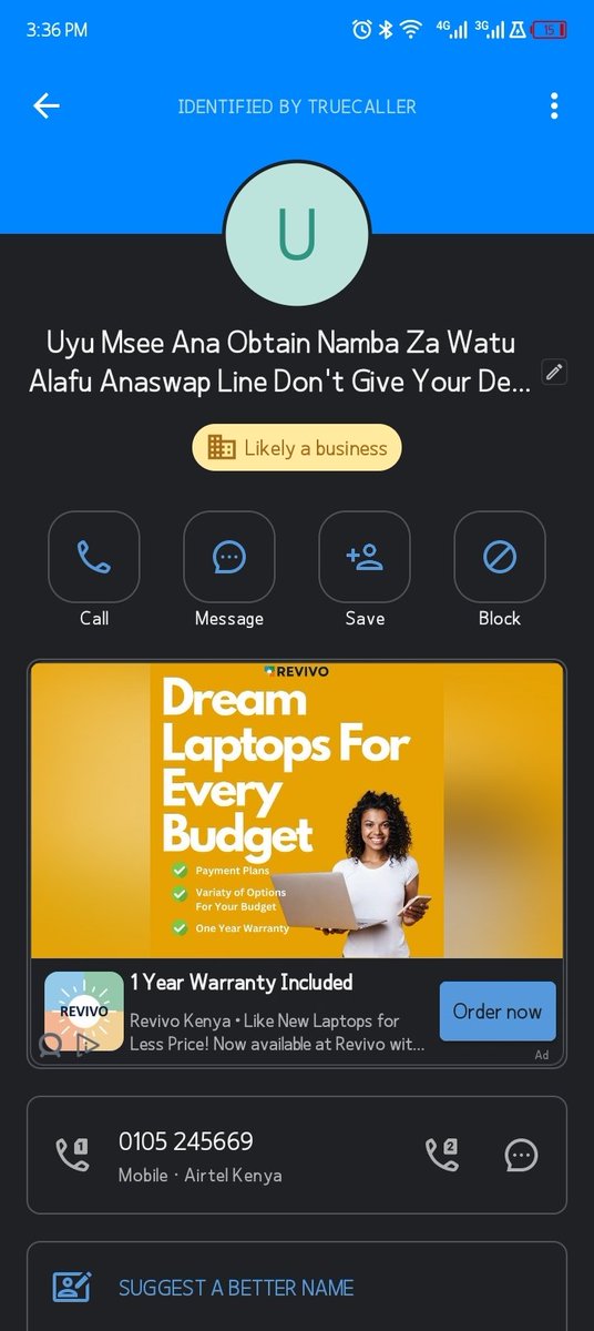 Grauchi1's tweet image. Dear Kenyans @omwambaKE  @_blaise250 @LizQueenB_ @AtwoliiYa be on the watch this guy called me today claiming to be from safaricom the he wants the details to my line after some questions alijam then I hanged up 
I have suggested a name apo Truecaller Incase akupigie  #GenZlove