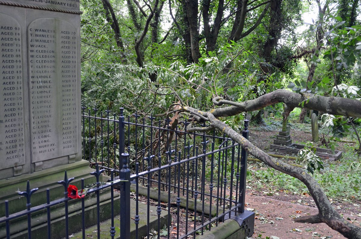 TyneSnapper's tweet photo. #Earsdon The Hartley Pit Disaster memorial in St Alban's Churchyard Earsdon had a close call when a tree branch was blown over - these snaps from this day 2nd September 2013. https://t.co/ZO3dYsAOfU