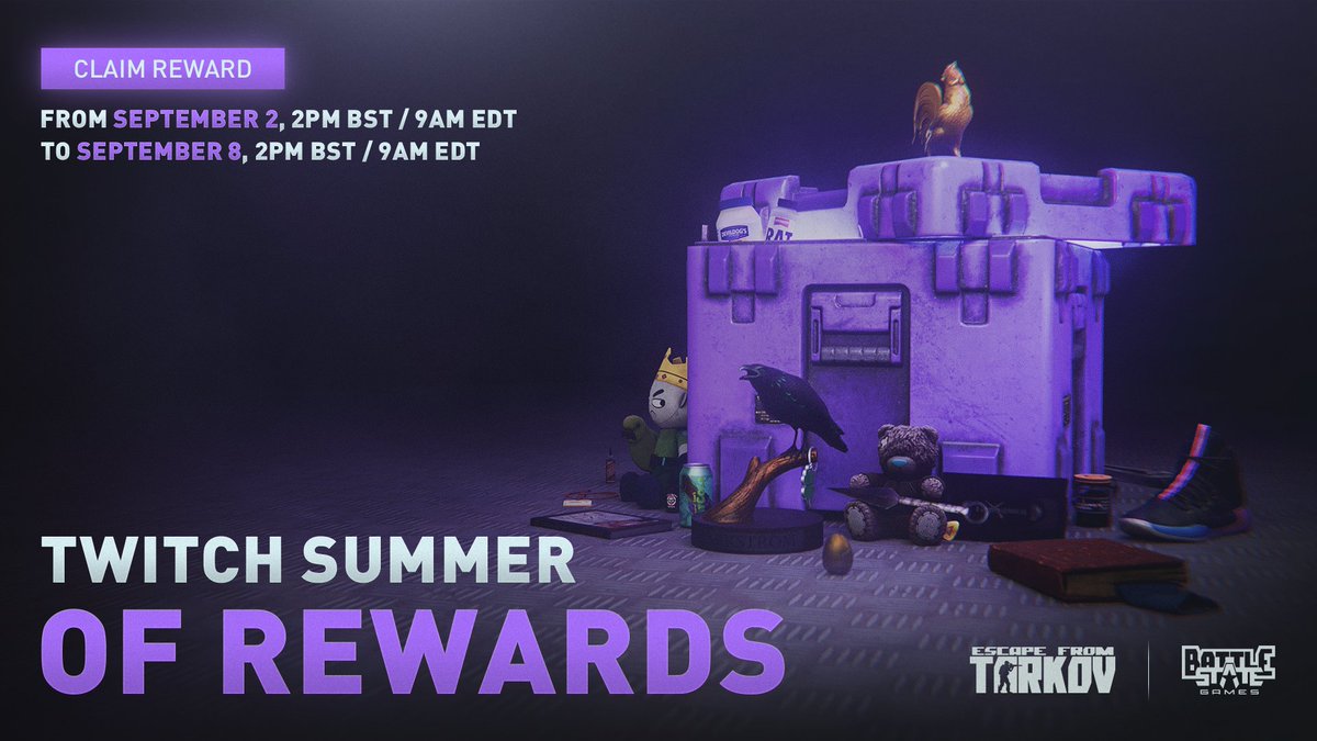 From the 2nd of September 2 PM BST / 9 AM EDT until the 8th of September 2 PM BST / 9 AM EDT, <a href="/bstategames/">Battlestate Games</a>, in partnership with <a href="/Twitch/">Twitch</a>, will be running a Support a Streamer Twitch Drops campaign. Anyone who signs up for a paid streamer subscription within the category will