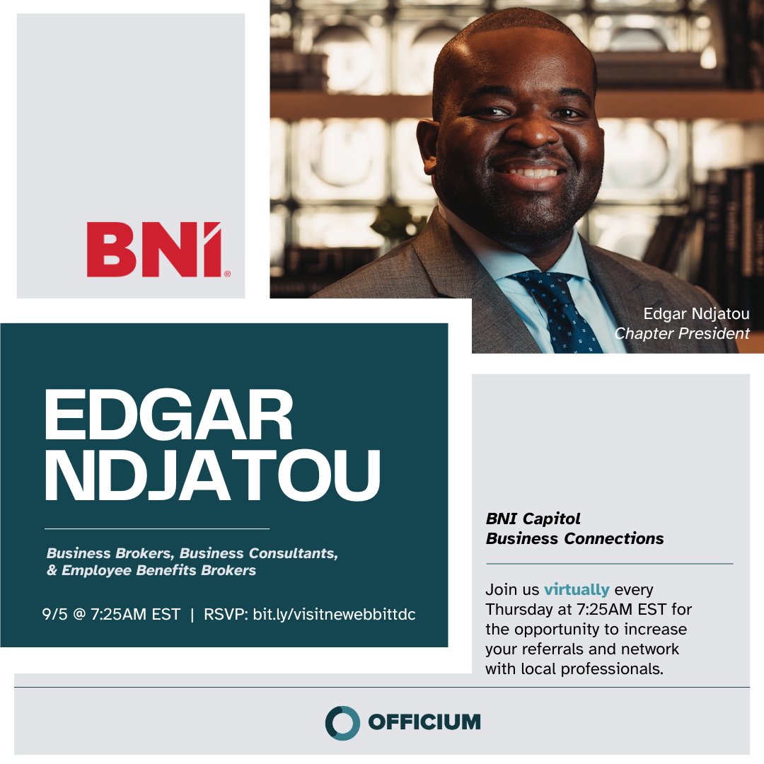 officium_llc's tweet image. Are you a business broker, consultant or employee benefits professional? 👀 You don't want to miss my virtual presentation on 9/5.

RSVP: zurl.co/2pTG 

#Networking #DCNetworking
