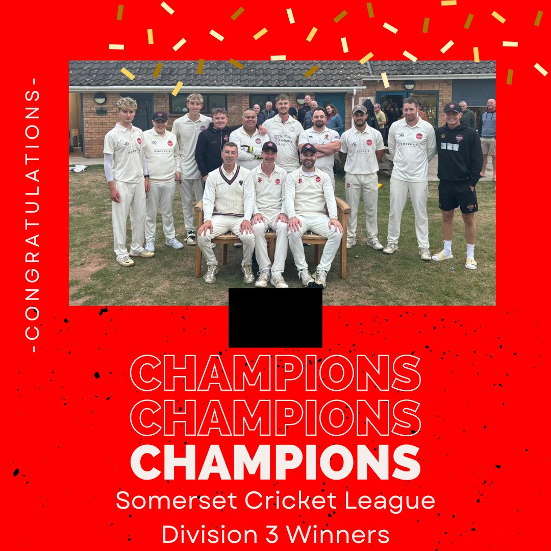 Somerset Cricket League Division 3 Winners 🏆

Wellington 2nd XI are the 2024-25 winners of Division 3 and achieve back-to-back promotions 🔴⚫️