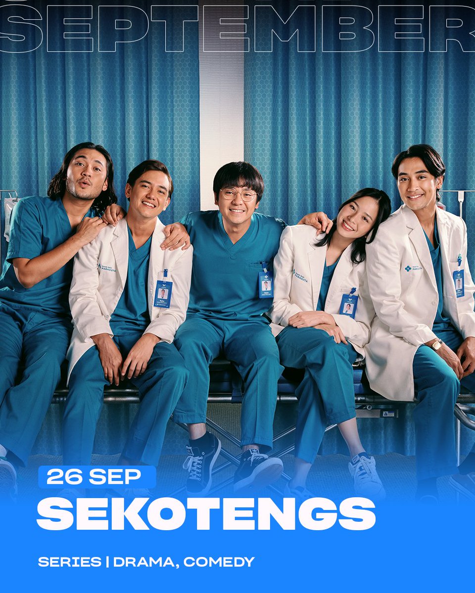 HabisNontonFilm's tweet photo. Series SEKOTENGS (Sekumpulan Koas Gantengs) garapan Razka Robby Ertanto.

26 September di Prime Video! https://t.co/XwMD1WB5Ol