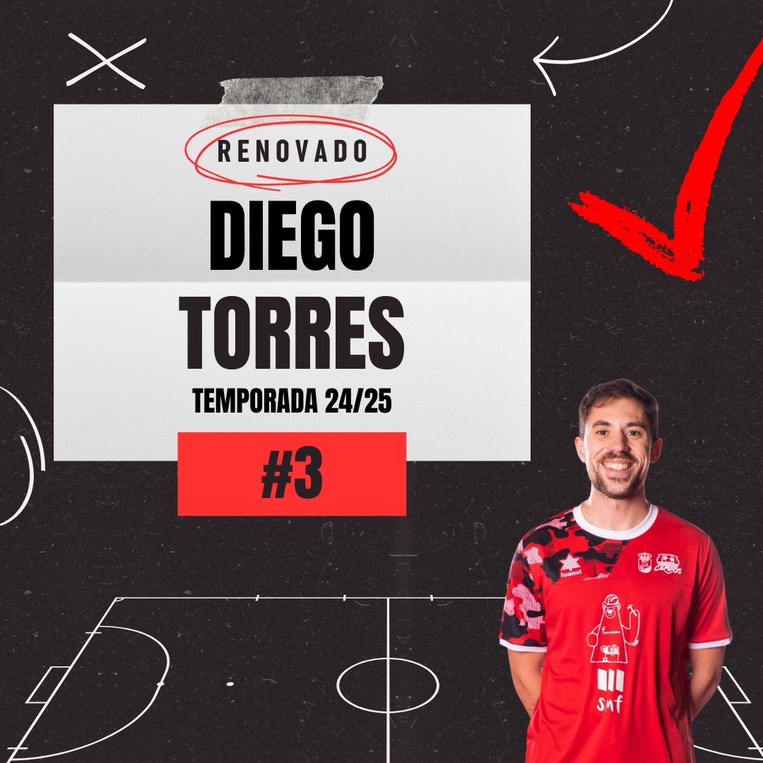 ⚠️ ¡RENOVACIÓN! ⚠️

Nuestro numero 3️⃣, Diego Torres, seguirá con nosotros una temporada más. Jugador todoterreno 🚜 que aporta tanto ofensiva 🎯 como defensivamente. ⚔️🧱

#123campos #cdcampos