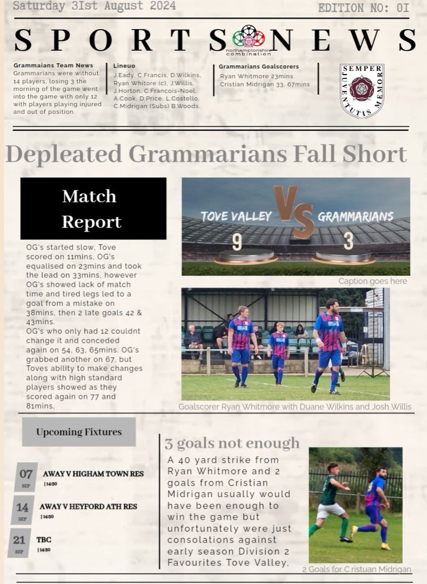 Wellingborough Old Grammarians FC (@grammariansfc) on Twitter photo 