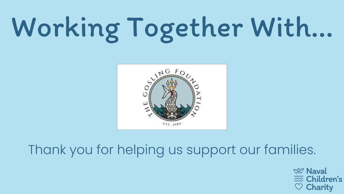 This fortnight focus is dedicated to The Gosling Foundation. Est. in 1985, they've spent almost 40 yrs supporting a range of organisations focusing mainly on Royal Navy &amp; Royal Marines, Youth &amp; Education. The Gosling Foundation, we thank you for your continued support! 💙⚓️