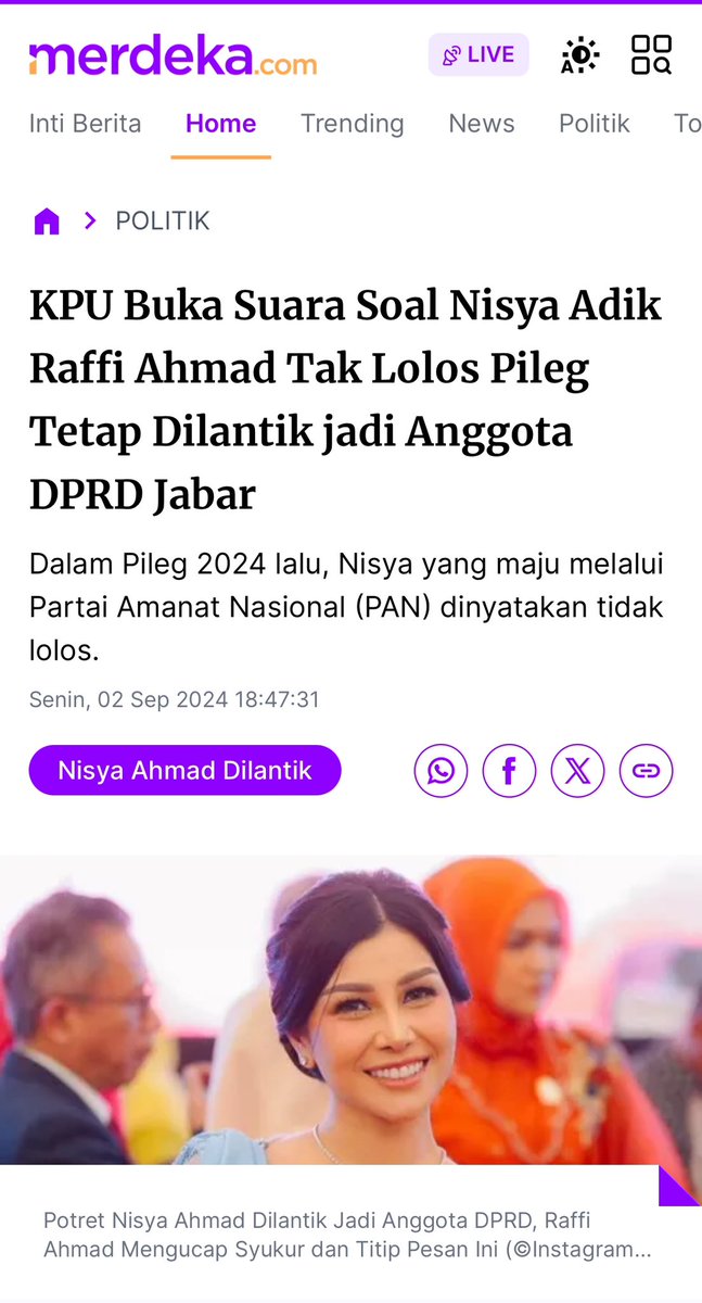 GAK LOLOS PILEG, TAPI TETAP DILANTIK JADI ANGGOTA DEWAN⁉️

Ohhh.. adik nya Raffi Ahmad… 
Baeklaaa 🥴