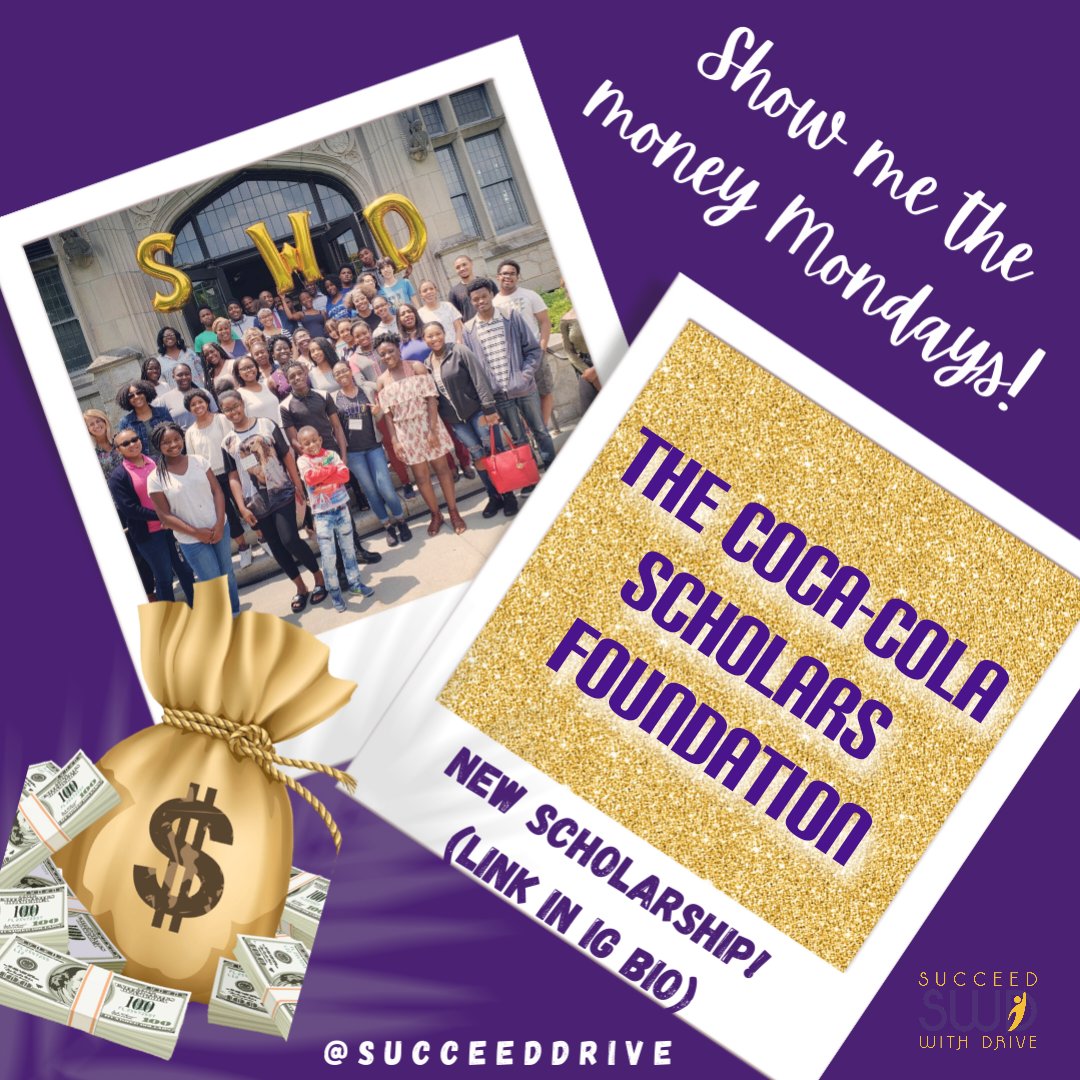 Show me the money Mondays!! 💵
This one is huge!!! The Coca-Cola Scholars Foundation is offering #scholarship award opportunities ranging from $1k - $20k to HS seniors. The application deadline is 5pm on 9/30 (EST). No excuses!
coca-colascholarsfoundation.org