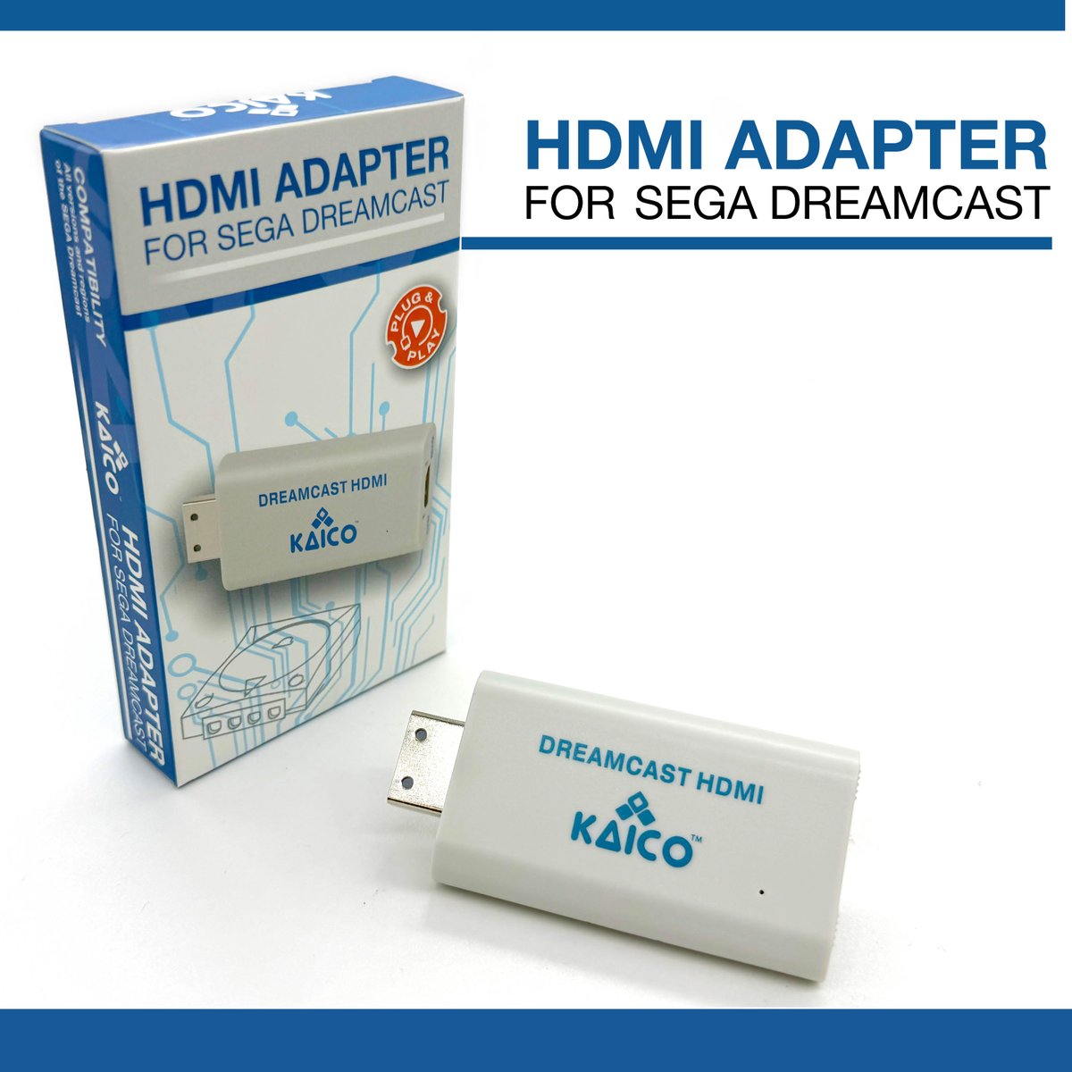 The new Kaico SEGA Dreamcast HDMI adapter is now live on Amazon US &amp; EU! It supports both VGA and RGB signals, ensuring compatibility with the entire Dreamcast library. Available on Amazon UK next month! #Dreamcast #RetroGaming