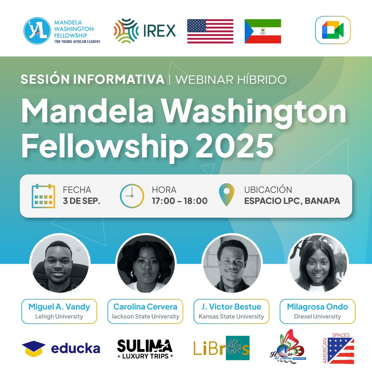 Tienes un proyecto y te gustaría participar en el programa de formación de liderazgo para jóvenes africanos <a href="/WashFellowship/">MandelaWshFellowship</a>?  Acércate mañana a la sesión informativa, hablaremos sobre cómo ser el próximo Guineano que reciba la beca completa y disfrute las 6 semanas en los EEUU 🇺🇸