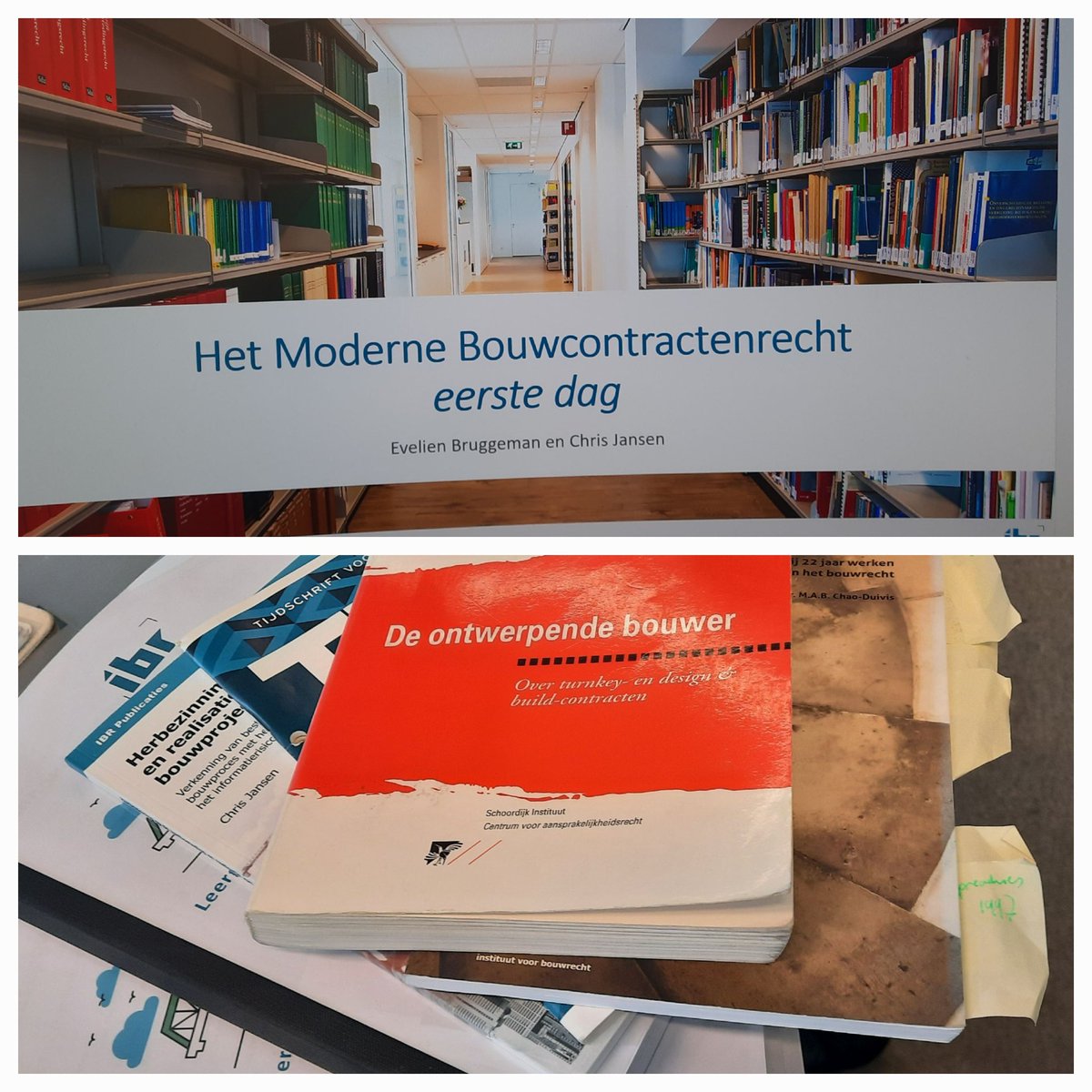 Hard aan het werk om onze nieuwe leergang 'Het moderne bouwcontractenrecht' voor te bereiden. Begint op 11 september. Er zijn nog enkele plaatsen over (bijna vol). Zie ibr.nl/onderwijs