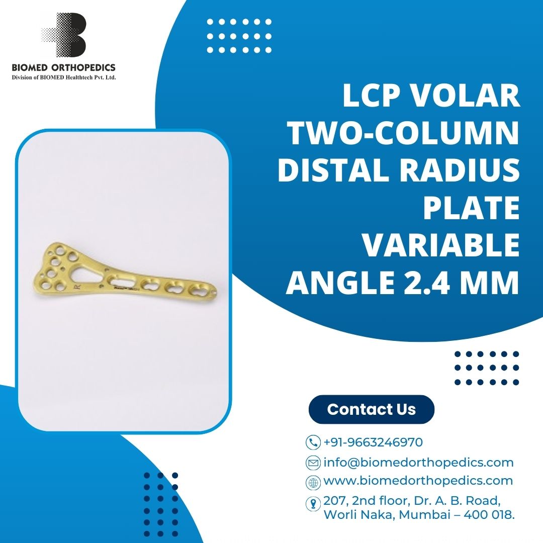BiomedOrtho01's tweet image. At Biomed Orthopedics, we proudly introduce our new LCP Volar Two-Column Distal Radius Plate Variable Angle 2.4 mm. 
.
#biomedorthopedic #distalradiusplate #volarplate #orthopedicimplants #fracturestability #bonealignment #variableangle #PrecisionSurgery #fasterrecovery
