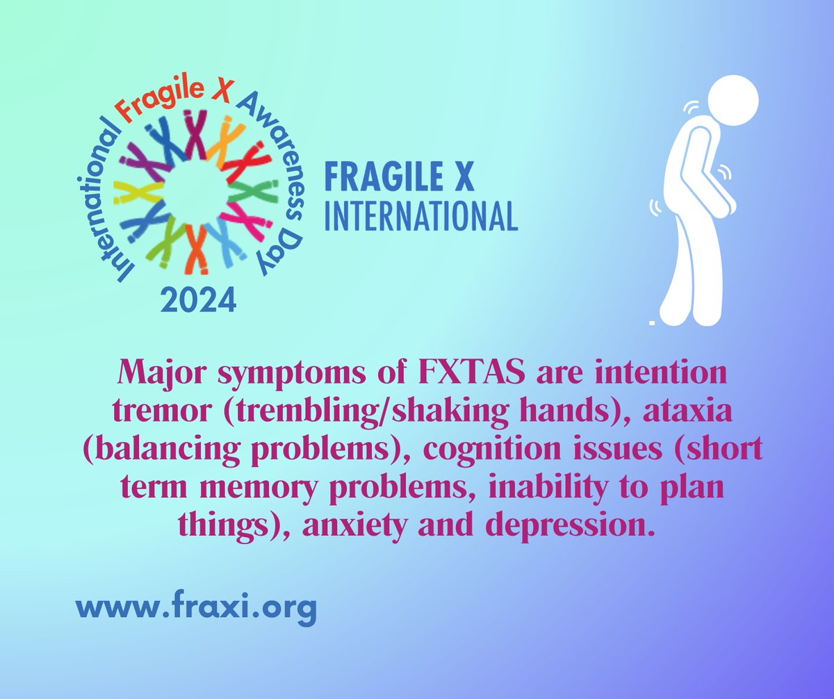 FraXI_FragileX's tweet photo. Let's spread knowledge and awareness on this day dedicated to Ataxia. How is it connected with Fragile X? Look at the pictures to find it out!
https://t.co/deXWM4ilA5
#internationalfragilexawarenessday2024 #10october #XX24 #weareaforce #FXTAS #knowledgeandawareness https://t.co/zGpfEmvPFe
