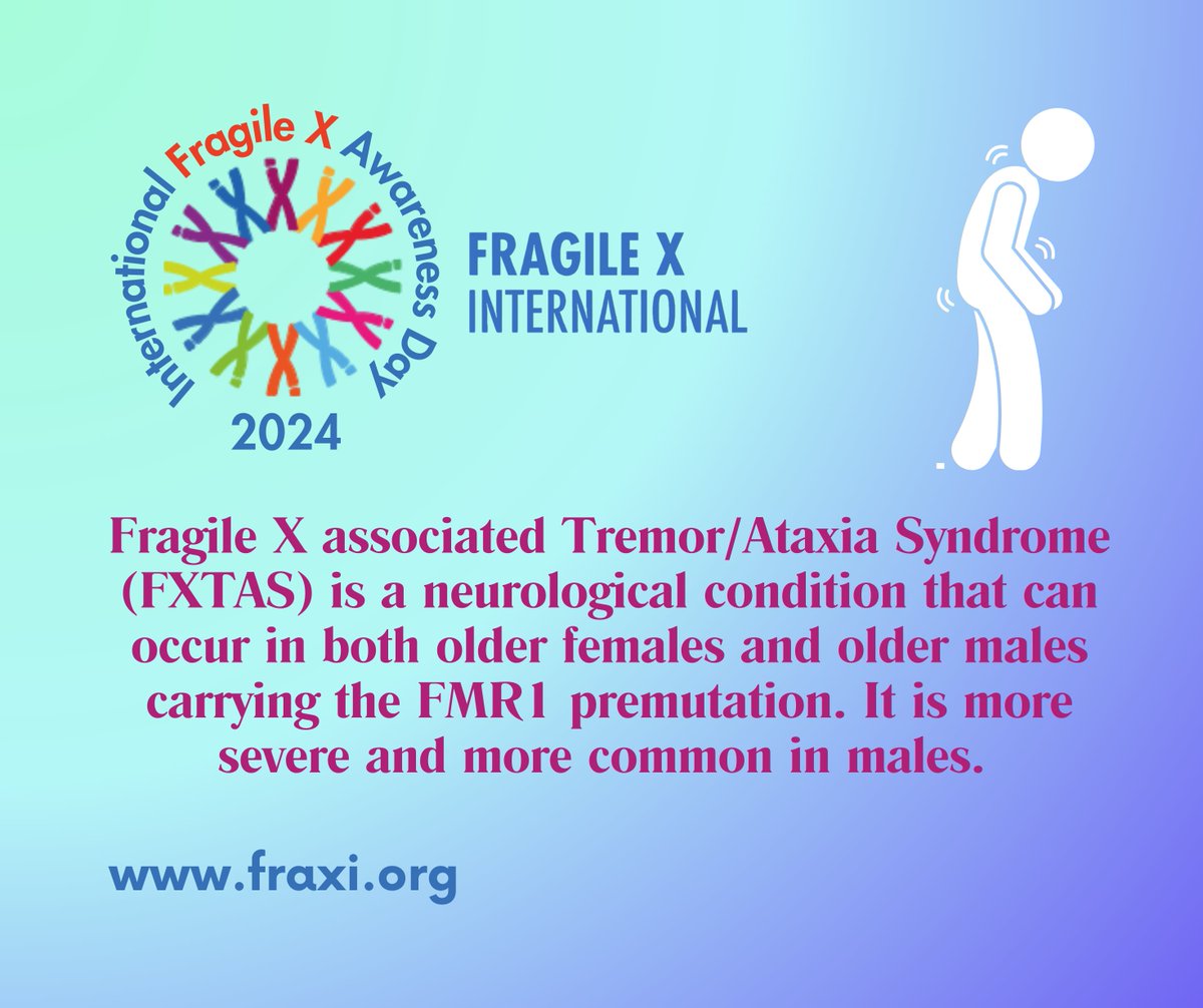 FraXI_FragileX's tweet photo. Let's spread knowledge and awareness on this day dedicated to Ataxia. How is it connected with Fragile X? Look at the pictures to find it out!
https://t.co/deXWM4ilA5
#internationalfragilexawarenessday2024 #10october #XX24 #weareaforce #FXTAS #knowledgeandawareness https://t.co/zGpfEmvPFe