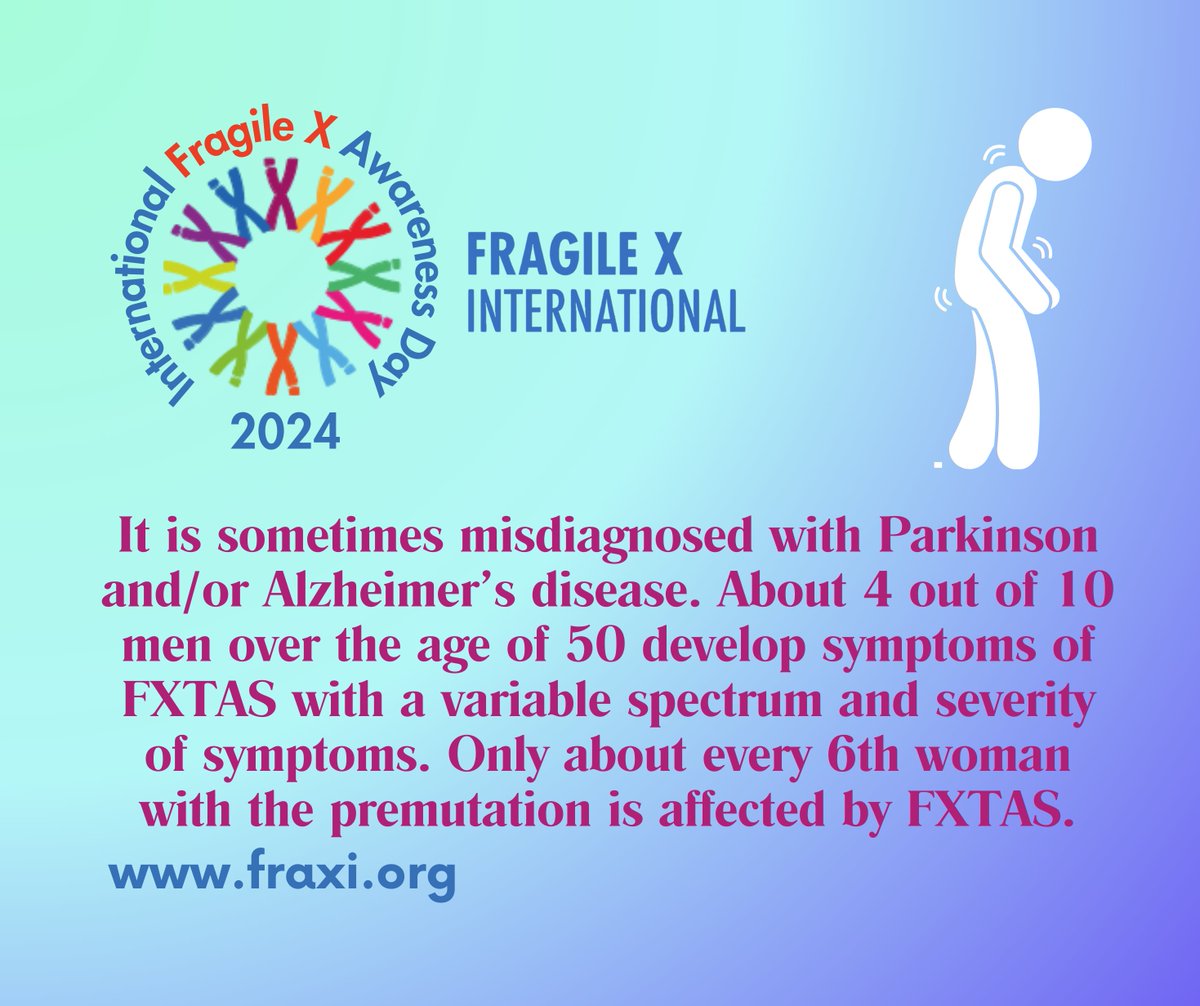 FraXI_FragileX's tweet photo. Let's spread knowledge and awareness on this day dedicated to Ataxia. How is it connected with Fragile X? Look at the pictures to find it out!
https://t.co/deXWM4ilA5
#internationalfragilexawarenessday2024 #10october #XX24 #weareaforce #FXTAS #knowledgeandawareness https://t.co/zGpfEmvPFe