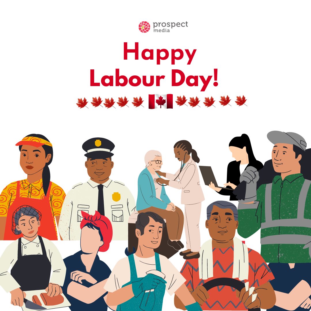 ProspectMedia's tweet photo. Happy #Labour Day! 🎉 Enjoy the last days of summer with family and friends. ☀️🍃 Take a moment to relax and recharge! 🏖️👨‍👩‍👧‍👦 https://t.co/iumMoWWR6A