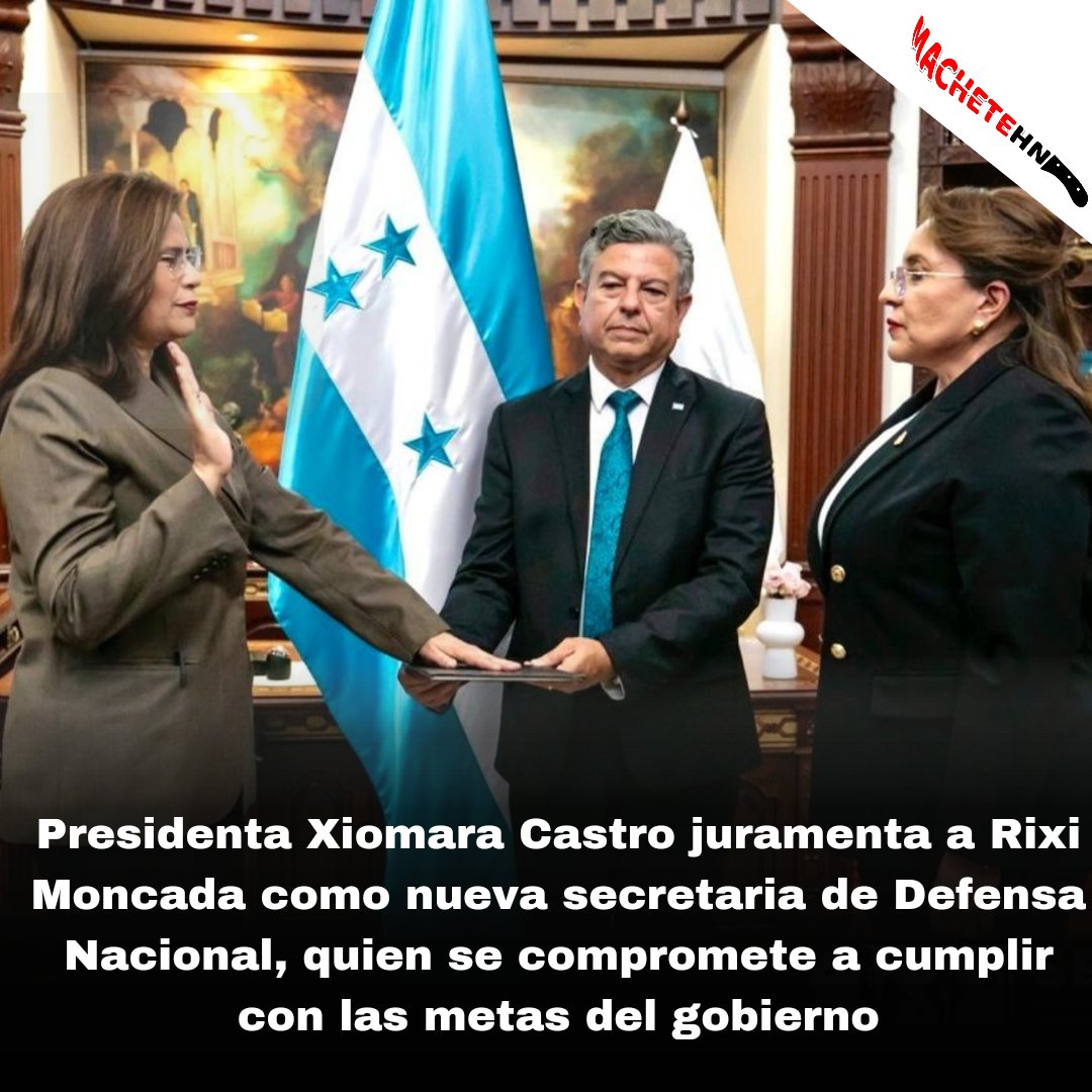 machetehn2009's tweet image. #SecapphInforma La presidenta @XiomaraCastroZ,  juramentó a Rixi Moncada como la nueva secretaria de Defensa Nacional. 🇭🇳
Durante la ceremonia, Moncada se comprometió a dedicar el tiempo y esfuerzo necesario para cumplir con las metas establecidas por la mandataria.✊
