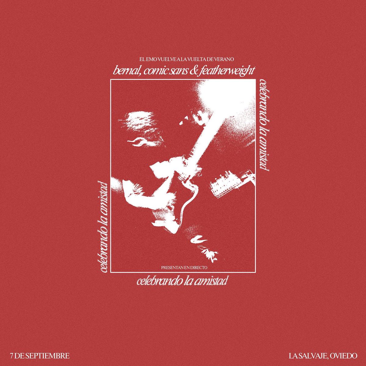 Featherweight, Comic Sans y Bernal se preparan para una noche especial en Oviedo

<a href="/lasalvaje_ovd/">La Salvaje</a> nos reúne esta noche para celebrar la amistad y dar la bienvenida al Emo tras el verano.

wavepressuremag.com/featherweight-…