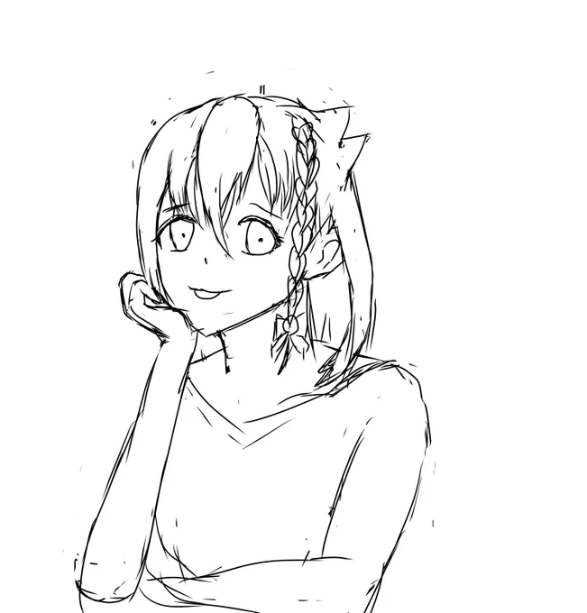 ラフ描いてたけどなんか違うな_(:3 」∠)_
まいったな〜_(:3 」∠)_ 