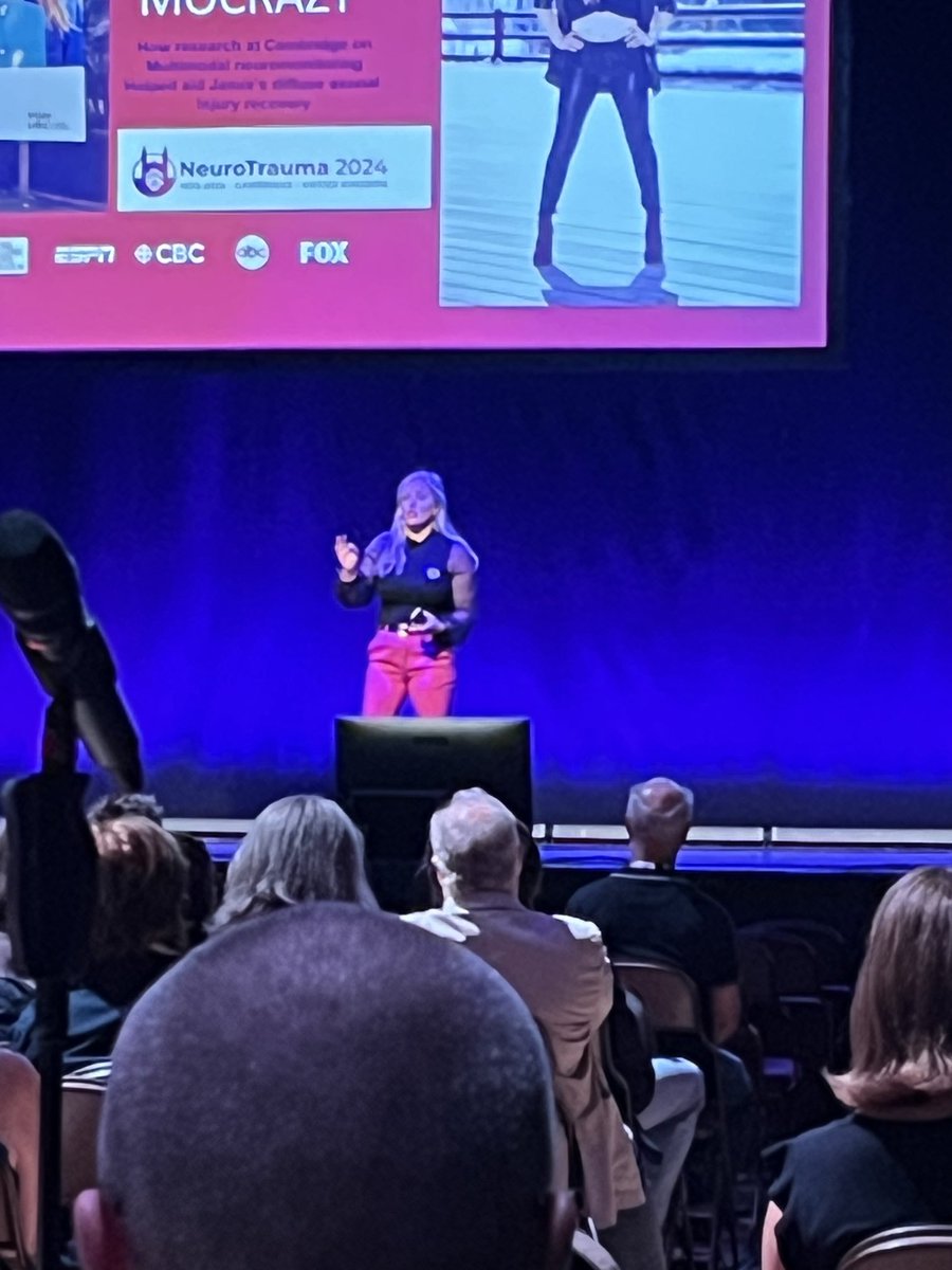 ⁦<a href="/JamieMocrazy/">Jamie mocrazy</a>⁩ tells a story at #INTS2024 that really matters - an inspiring and moving story of her recovery from severe TBI. mocrazystrong.org ⁦@Mypster2⁩