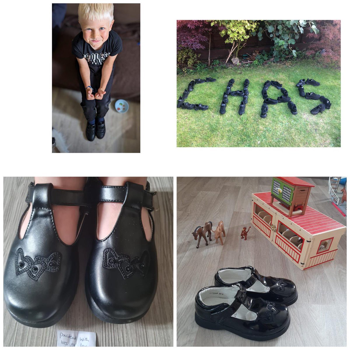 ChildrenHandS's tweet photo. Going back to school can be exciting but also challenging. Thank you so much to Apollos clothing and @sals_shoes 
 for providing school shoes and trainers ( 90 pairs ) for some of the children we support. Shoes and trainers have been sent to families across the country to families we are supporting. This partnership has removed additional financial pressures on families and ensured that children feel valued and cared for as they return to School. If your charity or business has an idea of how we can work together on similar ventures to support children impacted by parental imprisonment, please do get in touch.

*all the school shoes spelling CHAS