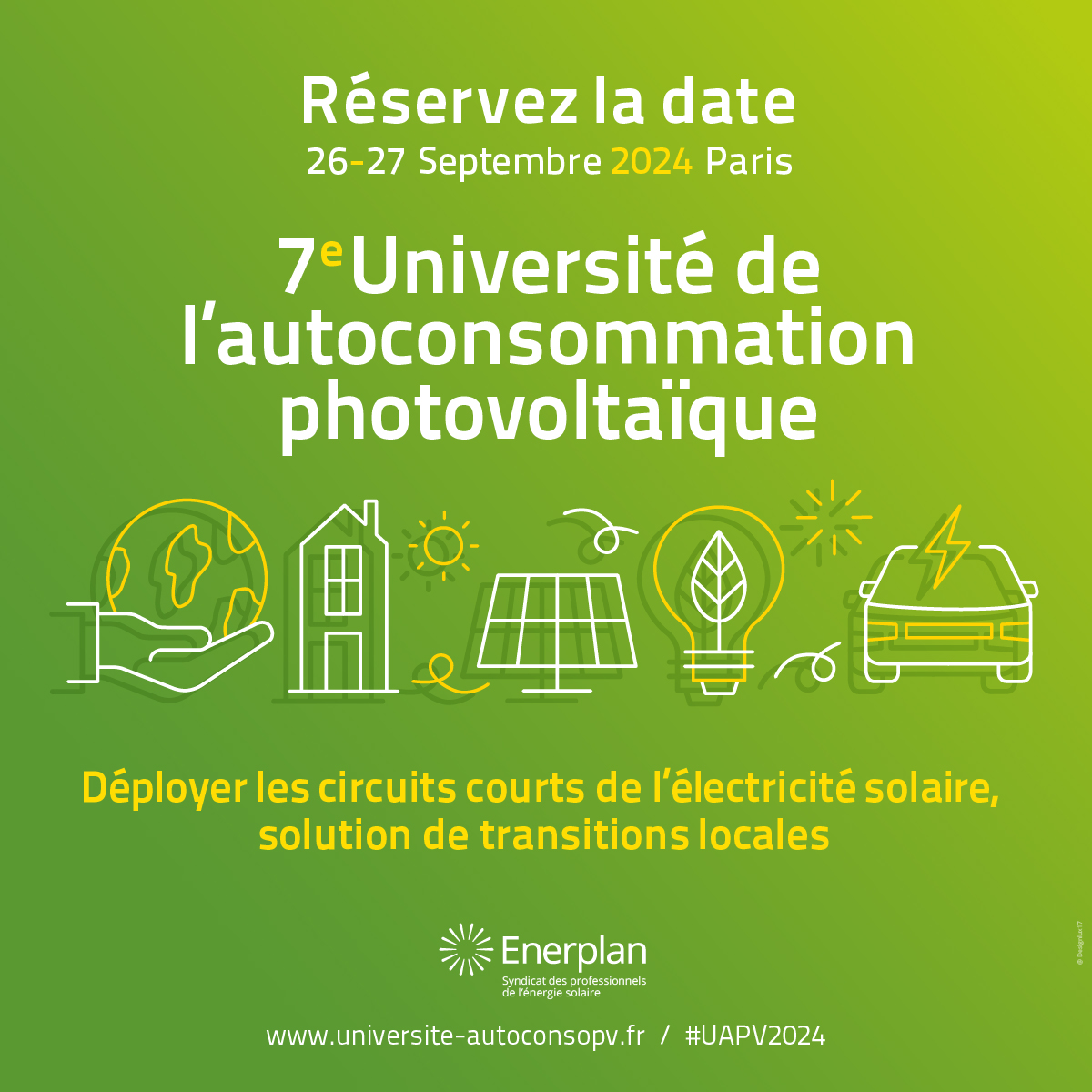 ENERPLAN's tweet image. Autoconsommation solaire : 2023, année record 🇫🇷, + 1,1 GW installé au périmètre d’Enedis. Pour échanger/faire le point/construire la suite : 7ème Université de l'autoconsommation photovoltaïque 26 et 27 sept à Paris : autoconsommation-pv.fr