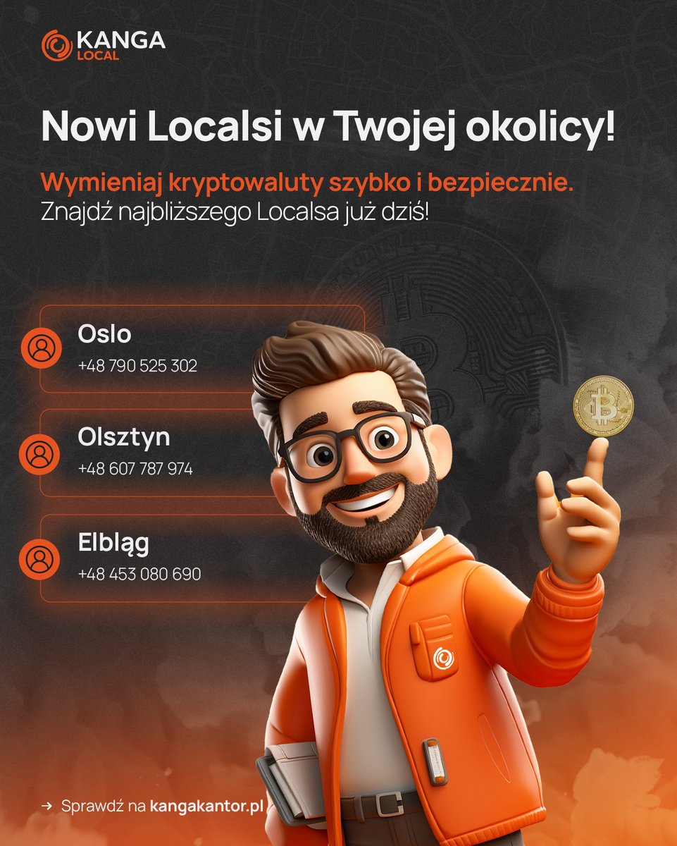 KangaPolska's tweet photo. 🚀 Nowi Localsi na mapie! 🚀

Mamy przyjemność ogłosić, że do naszej społeczności dołączyli nowi Localsi, u których możesz łatwo i szybko wymienić swoje kryptowaluty!

Nie czekaj – skontaktuj się z najbliższym Localsem już teraz! 🔐

#KangaLocal #Kryptowaluty #WymianaKrypto https://t.co/t7Uxb0p6ih