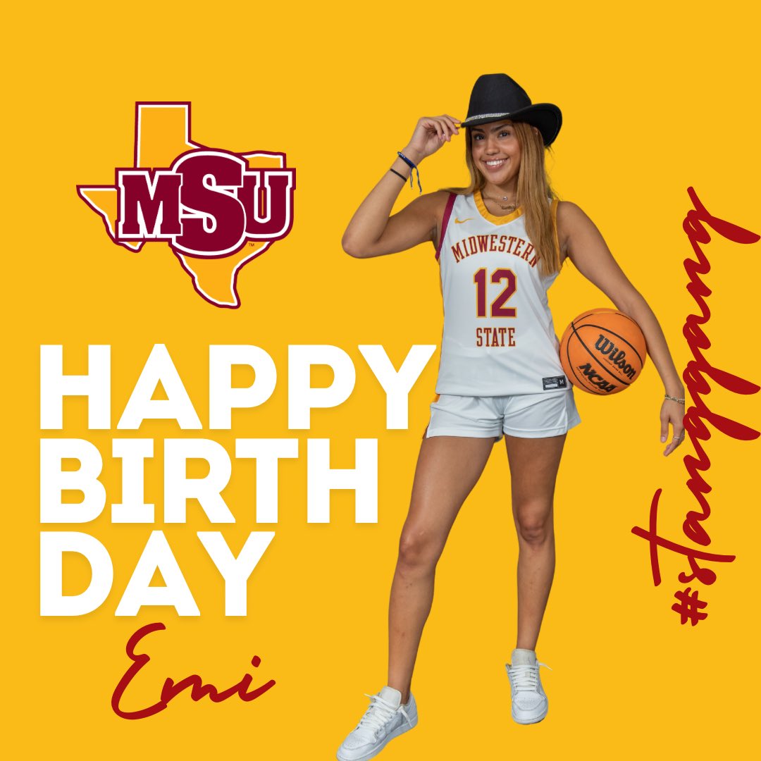 MSUTexasWBB's tweet photo. Help us wish our Sophomore Emi a very Happy Birthday!! ๐ฅณ๐
#msutexaswbb | #runwithmsu https://t.co/FhdGDMZOlZ