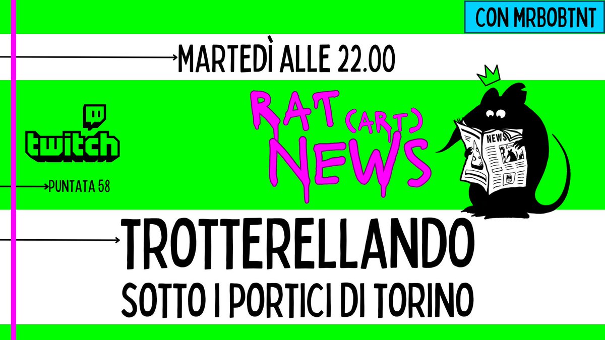 degene_rat_a's tweet photo. Ciao Rattini!
Vi ricordo che alle 22.00 sono in onda su https://t.co/Lwr9fr1GG2 insieme al mitico @MrBob75 😍
Una live molto “scialla” 😎
#live #twitch #streaming #portici #libriusati #fumetti #cinema #arte #degenerata https://t.co/FqqWTEuFot