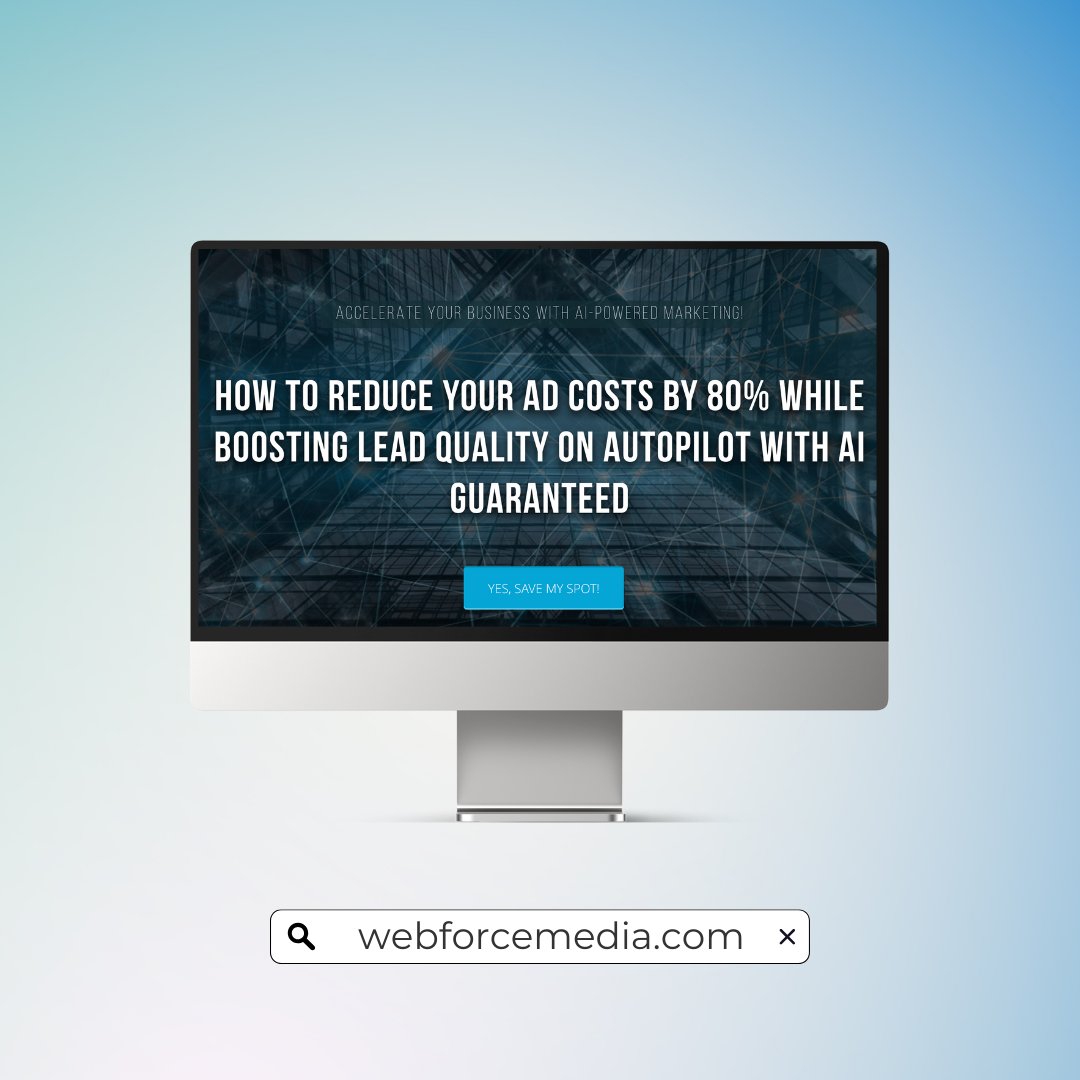 WebForceMedia's tweet image. Unlock the secrets to slashing ad costs by 80% while boosting lead quality with AI!🤩

Join our webinar to discover how to effortlessly triple your ad performance, convert more customers, &amp;amp; avoid common pitfalls—all with the power of AI.

🔗webforcemedia.com/webinar-regist…

#webforcemedia