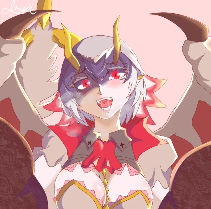 始めてのまともなモン擬絵!!メノレゼナ嬢に吸血されたい気持ちしかないよね