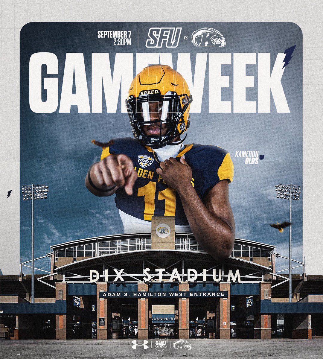KentStFootball's tweet photo. We are back at Dix Stadium, Flashes!⚡️

🆚 Saint Francis
🏟️ Dix Stadium 
📅 September 7th
⏰ 2:30 PM Kickoff
📺 ESPN+

#KentGRIT⚡️ | #ALLIN https://t.co/RI2Kb5lklb
