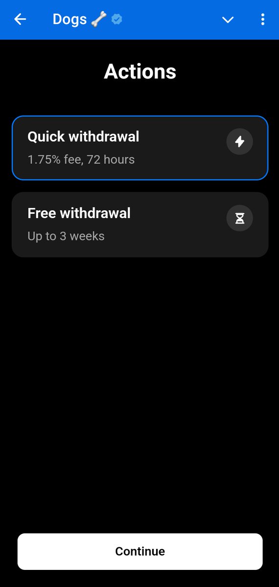 AshleyWeb3_'s tweet photo. $DOGS official claim is now available.

I made a thread earlier on how to swap your $DOGS. If this didn't work for you check your bot.

You will need to wait 72 hours for a 1.75% fee and 3 weeks for a free withdrawal.

Alpha channel  https://t.co/FjR479tLH6 https://t.co/lJntqVlfxj