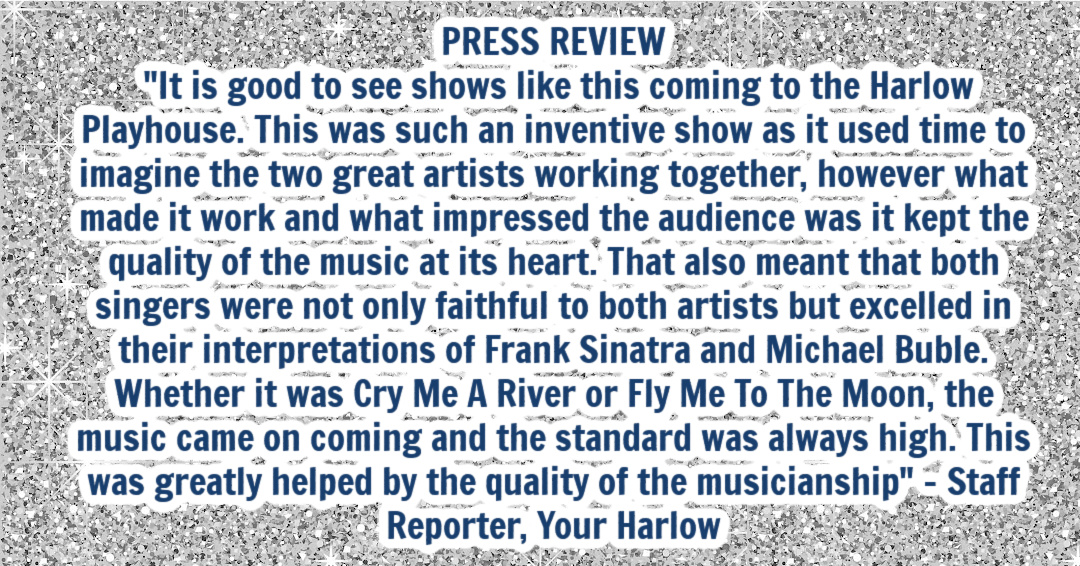 PRESS REVIEW: "Both Artists excelled in their interpretations of Frank Sinatra and Michael Bublé"👌💖
Get your tickets here👇 #WatersmeetTheatre #Rickmansworth | 08 OCT
watersmeet.co.uk/buble-meets-si…

#Herts #Hertfordshire