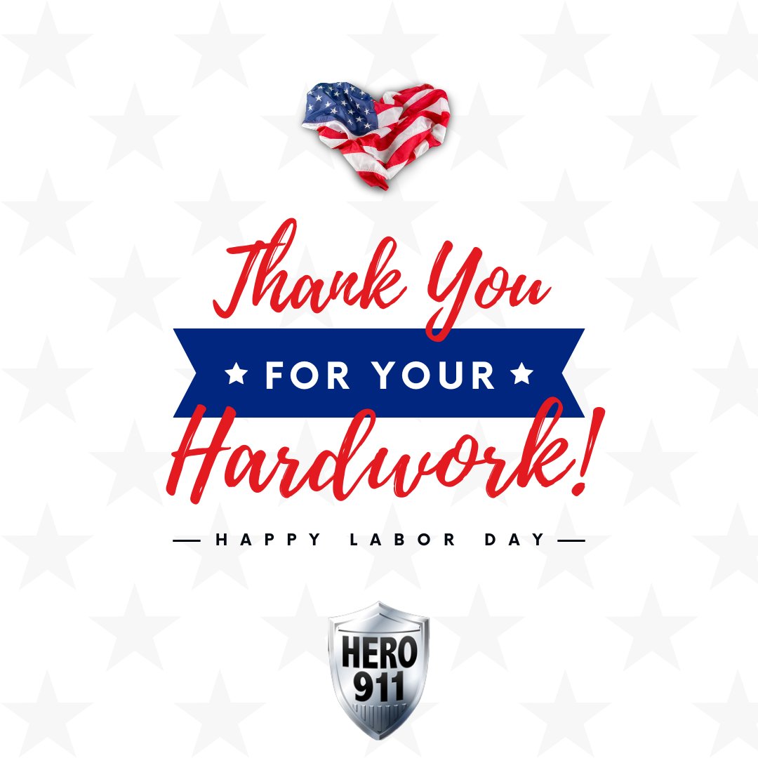 Happy Labor Day! Thank you to everyone for your hard work, and especially to all of our first responders.