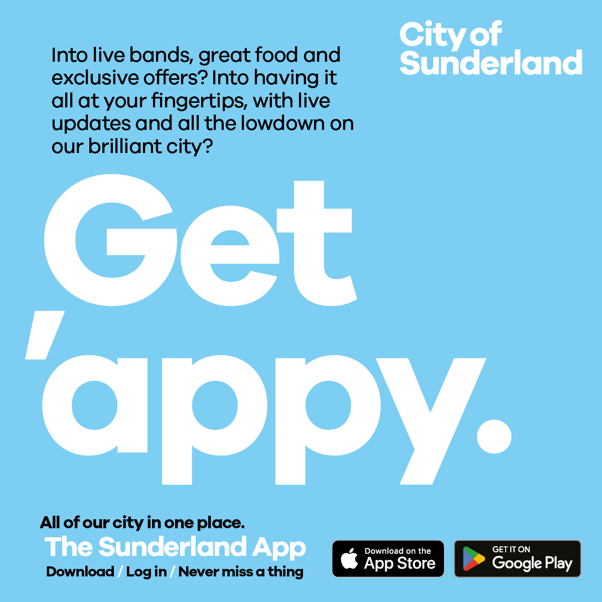 Introducing the Sunderland App! 📱

🛍️ Shop smart with exclusive deals and discounts
🌟 Support your community
🚗 Interactive maps make navigating the city a breeze
💡 Discover hidden gems, events and activities

Download the Sunderland App now at  orlo.uk/j0kx2  📲