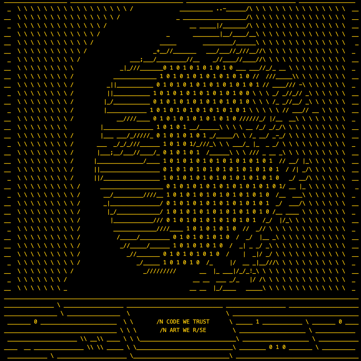 1980kcom's tweet photo. /N CODE WE TRUST
/N ART WE R/SE https://t.co/wX0ilpRe2l
