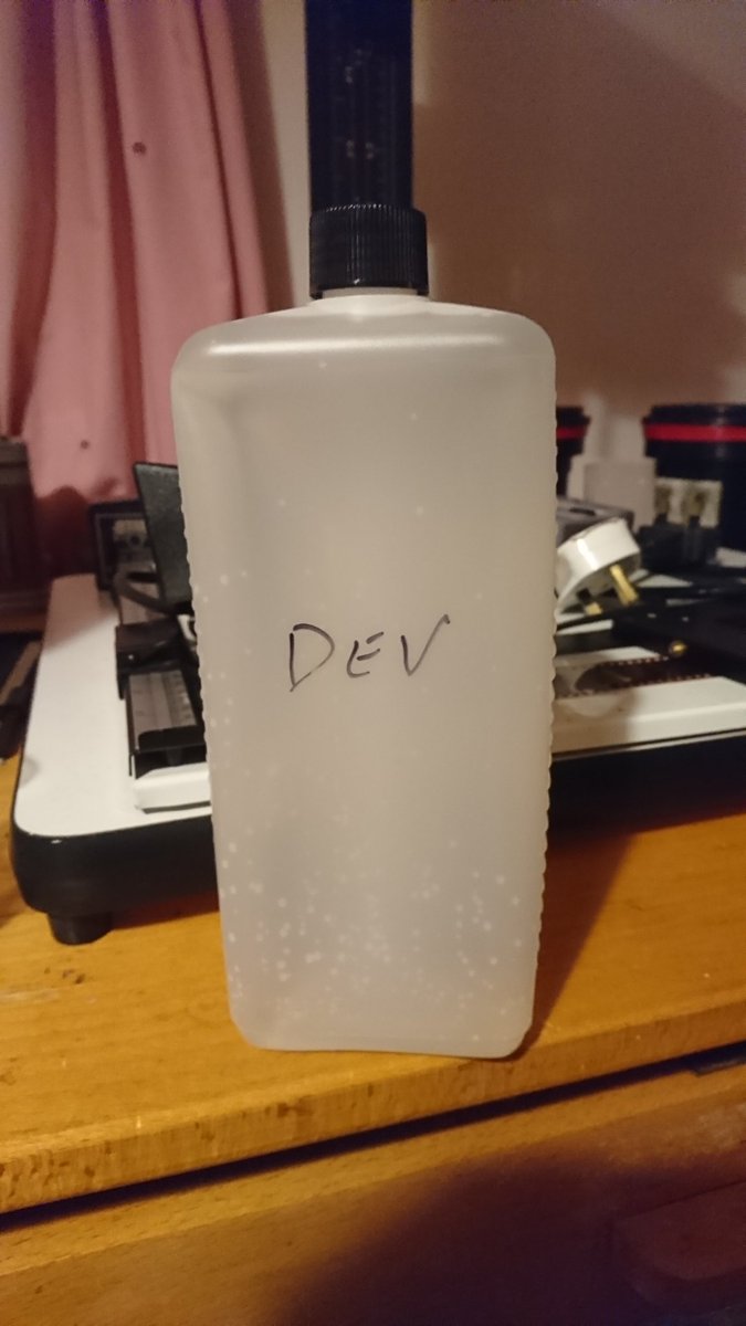 IntoDermot's tweet photo. #cinestill #beliveinfilm just mixing my kit today and drv 3rd btl looks like this, have you seen it before? The dev looks the right colour. https://t.co/h3oD1dXxoL