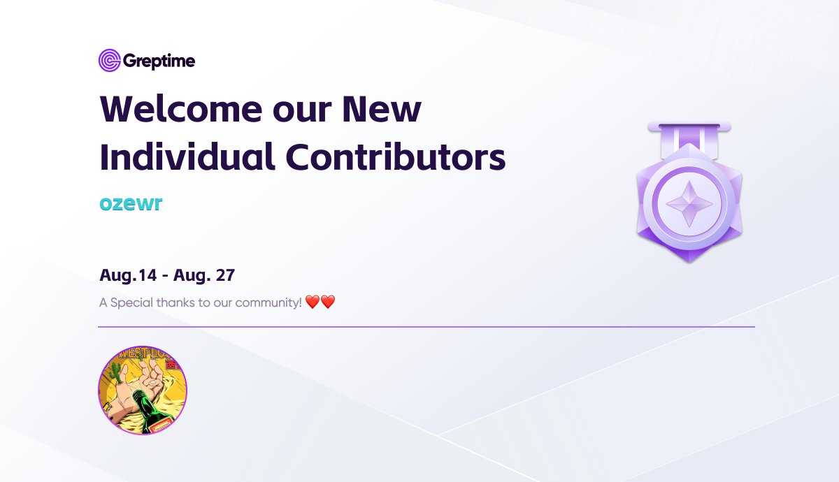 Greptime's tweet image. 💜 Thank you to all the #contributors who helped improve #GreptimeDB in the latest biweek! Your support makes our #community thrive!

✨ Looking forward to more valuable contributions from you.

👏 Special welcome to our new contributor @ozewr for your PRs. #opensource