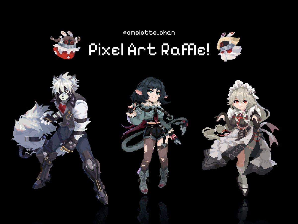tzukachan's tweet photo. 🎉ART RAFFLE  ✨ 
Thank you for 500+ follows! TT
I'll be holding a raffle for TWO winners 🏆 to receive a full body pixel art each!

Rules:
- Follow me here! 
- 🩶 + ⟳ Like and retweet this post
- Optional: Comment your OC /Ref! 

🗓️Ends 2nd Oct 

#artraffle #pixelart https://t.co/s8qhvyz1zx