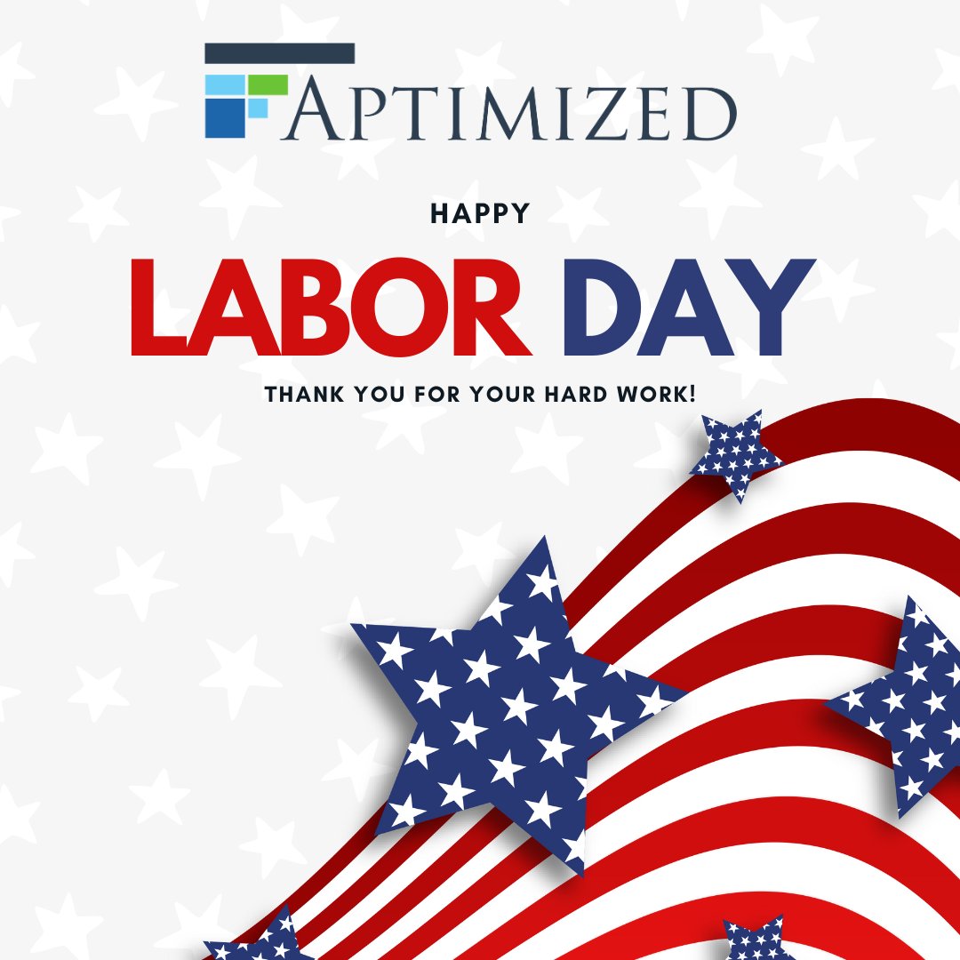 aptimized's tweet image. Happy Labor Day from Aptimized! Celebrating hard work, dedication, and success. 🛠💼 #LaborDay #Aptimized