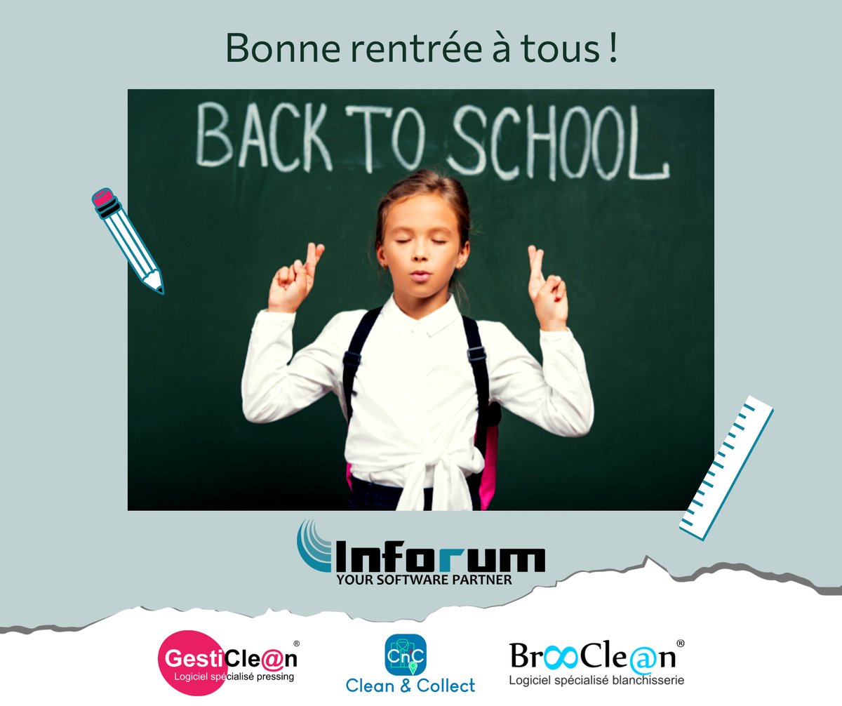 Bonjour à tous !

Rentrée scolaire ou rentrée au bureau, nous espérons que vous passez une belle rentrée🤞
L'équipe #Inforum se tient à votre disposition pour vous accompagner dans l’utilisation de vos solutions logicielles.
Belle journée !😊

#gesticlean #brooclean #rentree2024