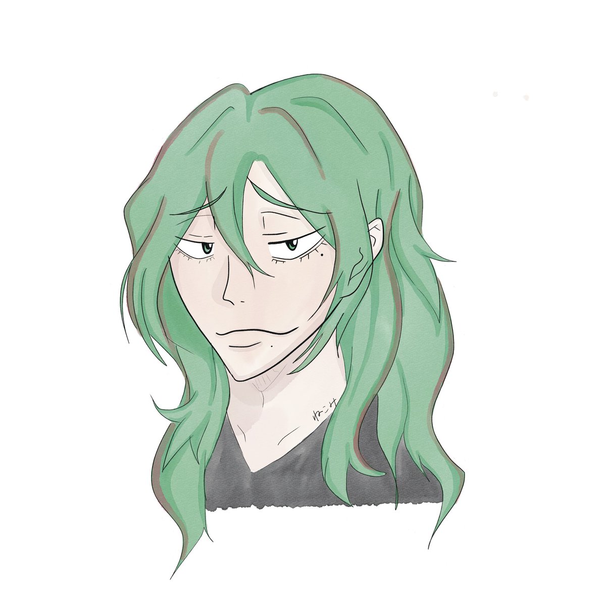 巻島先輩を描いてみたかったので描いてみた！難しい〜！