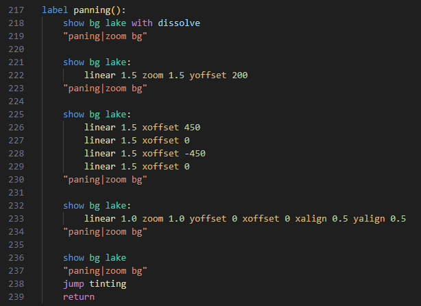 zalisgame's tweet photo. How to animate, zoom and pan backgrounds, sprites  or other art in renpy.
linear here is type of animation function
1.5 or 1.0 (number after liner) - is time of animation

#zalisgame #visualnovelua #visualnovel #vn #renpy #indiegame #indiedev #геймдев #індідев https://t.co/yDw4Jdvynp