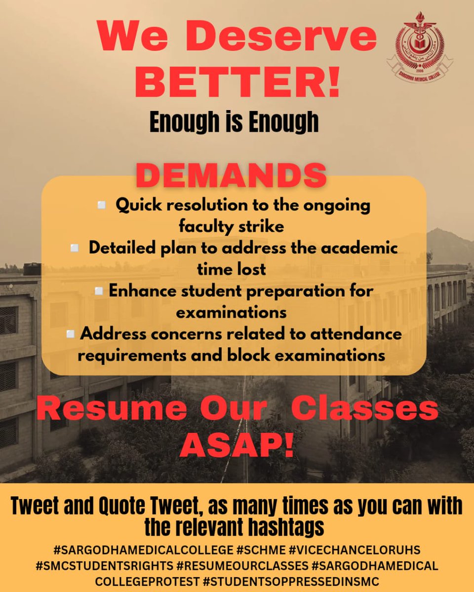 rosetttaaaa's tweet photo. #Resumeclasses
#SaveSargodhaMedicalCollege
#JusticeForSMC https://t.co/lh7H0obOcT