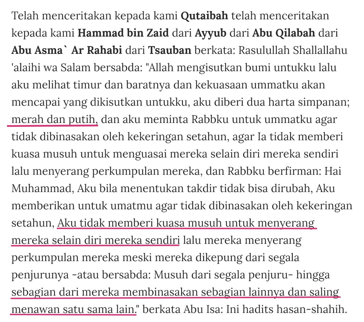 dzaekiy's tweet photo. Apakah isyarat "merah dan putih" dalam hadis itu adalah bangsa Indonesia (Nusantara) ?

Dan

Apakah perkataan Soekarno "Perjuanganmu akan lebih sulit karena melawan bangsamu sendiri" terinspirasi dari hadis ini? https://t.co/COcWkKbm6I