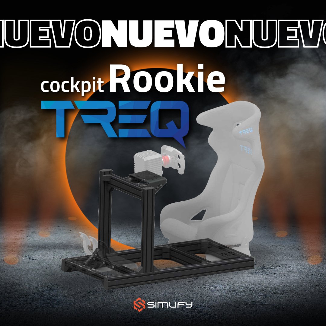 Presentamos Treq Rookie, el nuevo Ccockpit Entry Level perfecto para iniciarte en el simracing. 😎 Con una posición de asiento más baja y una plataforma de pedales simplificada, es ideal para pedales básicos. Además, puedes actualizarlo y expandirlo a medida que avanzas 🚀