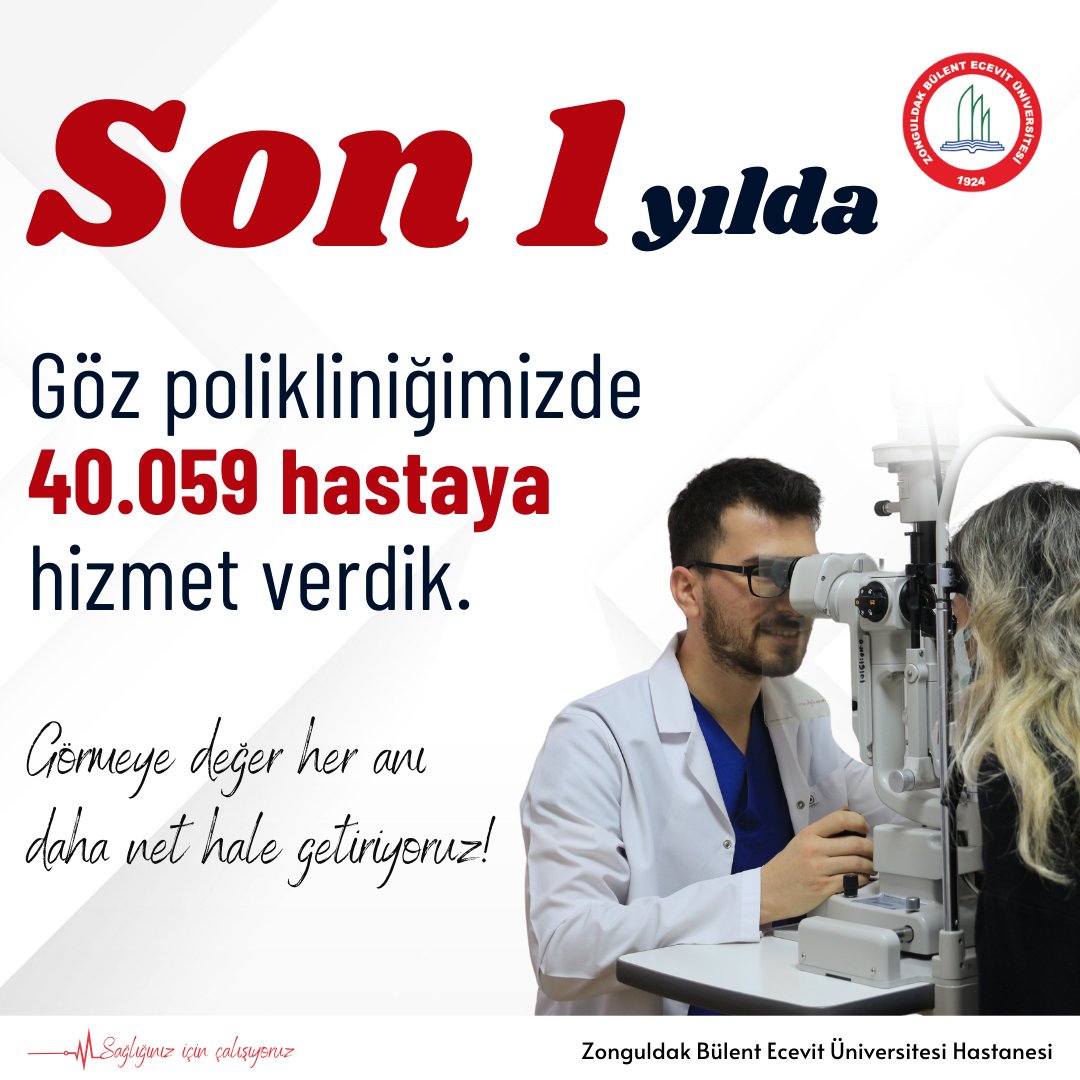 🔍 Son 1 yılda göz polikliniğimizde 40.059 hastamıza hizmet verdik! 👁️

#zbeuhastane