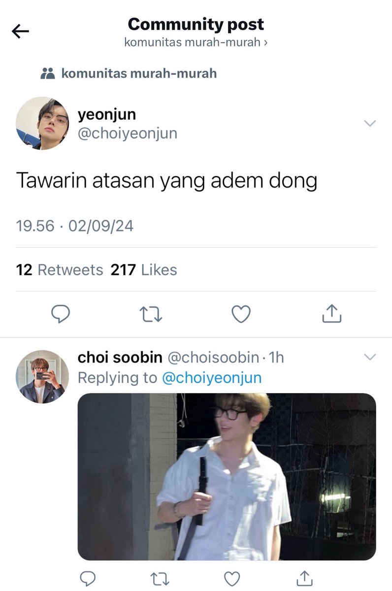 yeursputnik's tweet photo. soobjun one tweet au — atasan adem https://t.co/cTxVTobqsb